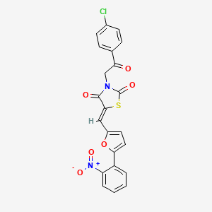 3-[2-(4-chlorophenyl)-2-oxoethyl]-5-{[5-(2-nitrophenyl)-2-furyl]methylene}-1,3-thiazolidine-2,4-dione