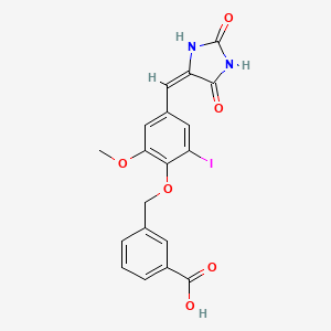 3-[(4-{[(4E)-2,5-DIOXOIMIDAZOLIDIN-4-YLIDENE]METHYL}-2-IODO-6-METHOXYPHENOXY)METHYL]BENZOIC ACID