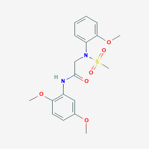 molecular formula C18H22N2O6S B3702235 N~1~-(2,5-dimethoxyphenyl)-N~2~-(2-methoxyphenyl)-N~2~-(methylsulfonyl)glycinamide 