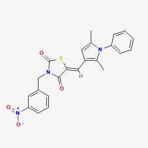 molecular formula C23H19N3O4S B3702248 (5Z)-5-[(2,5-dimethyl-1-phenyl-1H-pyrrol-3-yl)methylidene]-3-(3-nitrobenzyl)-1,3-thiazolidine-2,4-dione 