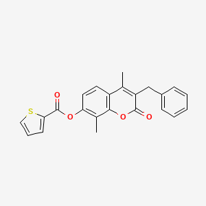 molecular formula C23H18O4S B3702253 3-benzyl-4,8-dimethyl-2-oxo-2H-chromen-7-yl thiophene-2-carboxylate 