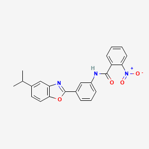 molecular formula C23H19N3O4 B3702259 2-nitro-N-{3-[5-(propan-2-yl)-1,3-benzoxazol-2-yl]phenyl}benzamide 