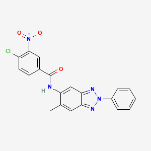 molecular formula C20H14ClN5O3 B3702267 4-chloro-N-(6-methyl-2-phenyl-2H-1,2,3-benzotriazol-5-yl)-3-nitrobenzamide 