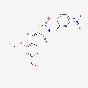 molecular formula C21H20N2O6S B3702274 (5E)-5-[(2,4-diethoxyphenyl)methylidene]-3-[(3-nitrophenyl)methyl]-1,3-thiazolidine-2,4-dione 