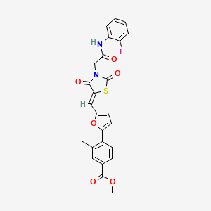 methyl 4-{5-[(Z)-(3-{2-[(2-fluorophenyl)amino]-2-oxoethyl}-2,4-dioxo-1,3-thiazolidin-5-ylidene)methyl]furan-2-yl}-3-methylbenzoate