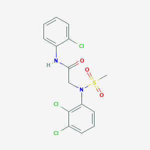 molecular formula C15H13Cl3N2O3S B3702307 N-(2-chlorophenyl)-2-(2,3-dichloro-N-methylsulfonylanilino)acetamide 