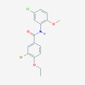 molecular formula C16H15BrClNO3 B3702330 3-bromo-N-(5-chloro-2-methoxyphenyl)-4-ethoxybenzamide 