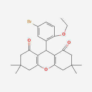 molecular formula C25H29BrO4 B3702365 9-(5-bromo-2-ethoxyphenyl)-3,3,6,6-tetramethyl-3,4,5,6,7,9-hexahydro-1H-xanthene-1,8(2H)-dione 