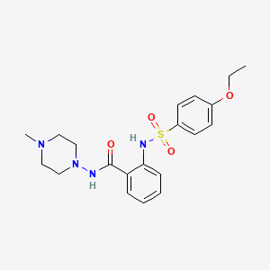 molecular formula C20H26N4O4S B3702372 2-[(4-ethoxyphenyl)sulfonylamino]-N-(4-methylpiperazin-1-yl)benzamide 