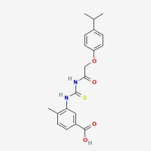 molecular formula C20H22N2O4S B3702388 4-Methyl-3-[({[4-(propan-2-yl)phenoxy]acetyl}carbamothioyl)amino]benzoic acid 