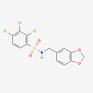 N-[(2H-1,3-benzodioxol-5-yl)methyl]-2,3,4-trichlorobenzene-1-sulfonamide