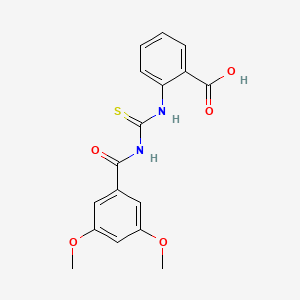 molecular formula C17H16N2O5S B3702412 2-({[(3,5-DIMETHOXYPHENYL)FORMAMIDO]METHANETHIOYL}AMINO)BENZOIC ACID 