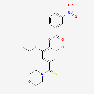 2-Chloro-6-ethoxy-4-(morpholin-4-ylcarbonothioyl)phenyl 3-nitrobenzoate