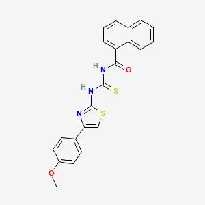 molecular formula C22H17N3O2S2 B3702441 N-({[4-(4-methoxyphenyl)-1,3-thiazol-2-yl]amino}carbonothioyl)-1-naphthamide 