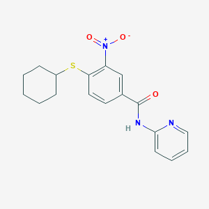 4-cyclohexylsulfanyl-3-nitro-N-pyridin-2-ylbenzamide