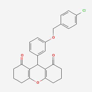 molecular formula C26H23ClO4 B3702487 9-{3-[(4-chlorobenzyl)oxy]phenyl}-3,4,5,6,7,9-hexahydro-1H-xanthene-1,8(2H)-dione 