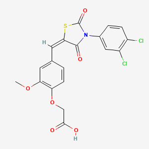 2-(4-{[(5E)-3-(3,4-DICHLOROPHENYL)-2,4-DIOXO-1,3-THIAZOLIDIN-5-YLIDENE]METHYL}-2-METHOXYPHENOXY)ACETIC ACID