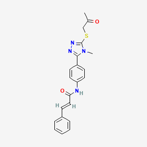 (E)-N-[4-[4-methyl-5-(2-oxopropylsulfanyl)-1,2,4-triazol-3-yl]phenyl]-3-phenylprop-2-enamide