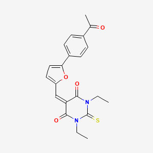 5-{[5-(4-acetylphenyl)furan-2-yl]methylidene}-1,3-diethyl-2-thioxodihydropyrimidine-4,6(1H,5H)-dione