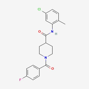 molecular formula C20H20ClFN2O2 B3702518 N-(5-chloro-2-methylphenyl)-1-(4-fluorobenzoyl)piperidine-4-carboxamide 