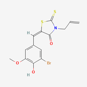 (5E)-5-[(3-BROMO-4-HYDROXY-5-METHOXYPHENYL)METHYLIDENE]-3-(PROP-2-EN-1-YL)-2-SULFANYLIDENE-1,3-THIAZOLIDIN-4-ONE