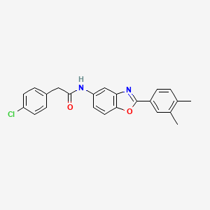 molecular formula C23H19ClN2O2 B3702624 2-(4-chlorophenyl)-N-[2-(3,4-dimethylphenyl)-1,3-benzoxazol-5-yl]acetamide 