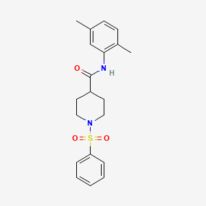 molecular formula C20H24N2O3S B3702646 1-(benzenesulfonyl)-N-(2,5-dimethylphenyl)piperidine-4-carboxamide 