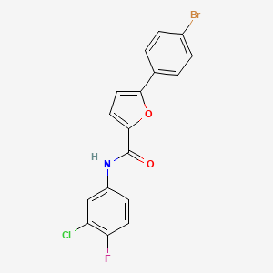 molecular formula C17H10BrClFNO2 B3702654 5-(4-bromophenyl)-N-(3-chloro-4-fluorophenyl)furan-2-carboxamide 