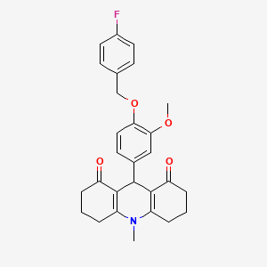 9-{4-[(4-fluorobenzyl)oxy]-3-methoxyphenyl}-10-methyl-3,4,6,7,9,10-hexahydro-1,8(2H,5H)-acridinedione