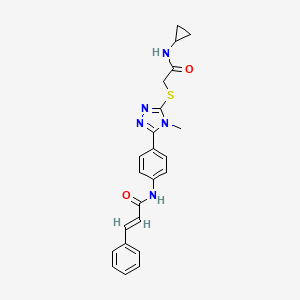 (E)-N-[4-[5-[2-(cyclopropylamino)-2-oxoethyl]sulfanyl-4-methyl-1,2,4-triazol-3-yl]phenyl]-3-phenylprop-2-enamide