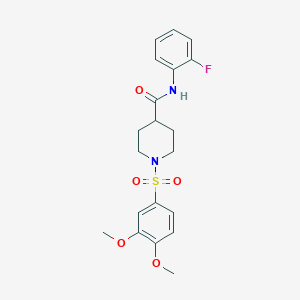 1-(3,4-DIMETHOXYBENZENESULFONYL)-N-(2-FLUOROPHENYL)PIPERIDINE-4-CARBOXAMIDE