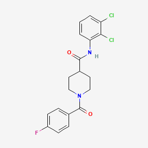 molecular formula C19H17Cl2FN2O2 B3702711 N-(2,3-dichlorophenyl)-1-[(4-fluorophenyl)carbonyl]piperidine-4-carboxamide 