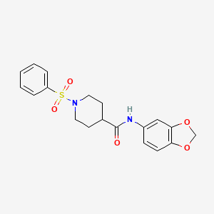 N-1,3-benzodioxol-5-yl-1-(phenylsulfonyl)-4-piperidinecarboxamide