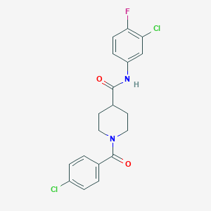 N-(3-chloro-4-fluorophenyl)-1-[(4-chlorophenyl)carbonyl]piperidine-4-carboxamide