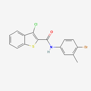 molecular formula C16H11BrClNOS B3702796 N-(4-bromo-3-methylphenyl)-3-chloro-1-benzothiophene-2-carboxamide 