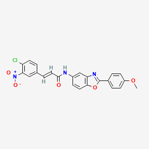 (2E)-3-(4-chloro-3-nitrophenyl)-N-[2-(4-methoxyphenyl)-1,3-benzoxazol-5-yl]prop-2-enamide