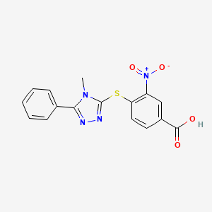 4-[(4-methyl-5-phenyl-4H-1,2,4-triazol-3-yl)thio]-3-nitrobenzoic acid