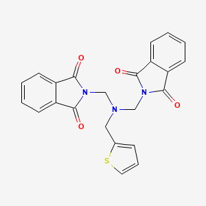 molecular formula C23H17N3O4S B3702901 2-[[(1,3-Dioxoisoindol-2-yl)methyl-(thiophen-2-ylmethyl)amino]methyl]isoindole-1,3-dione 