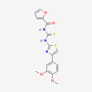 molecular formula C17H15N3O4S2 B3702932 N-{[4-(3,4-dimethoxyphenyl)-1,3-thiazol-2-yl]carbamothioyl}furan-2-carboxamide 