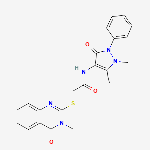 N-(1,5-dimethyl-3-oxo-2-phenyl-2,3-dihydro-1H-pyrazol-4-yl)-2-[(3-methyl-4-oxo-3,4-dihydro-2-quinazolinyl)thio]acetamide