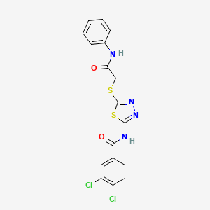 N-{5-[(2-anilino-2-oxoethyl)thio]-1,3,4-thiadiazol-2-yl}-3,4-dichlorobenzamide