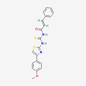 molecular formula C20H17N3O2S2 B3702976 (2E)-N-{[4-(4-methoxyphenyl)-1,3-thiazol-2-yl]carbamothioyl}-3-phenylprop-2-enamide 