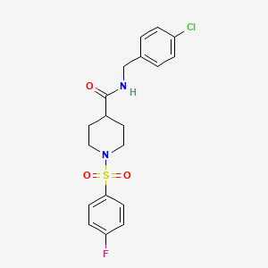 molecular formula C19H20ClFN2O3S B3702984 N-[(4-CHLOROPHENYL)METHYL]-1-(4-FLUOROBENZENESULFONYL)PIPERIDINE-4-CARBOXAMIDE 