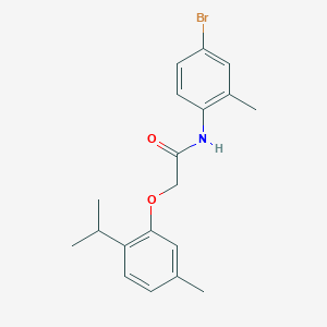 molecular formula C19H22BrNO2 B3702993 N-(4-bromo-2-methylphenyl)-2-(5-methyl-2-propan-2-ylphenoxy)acetamide 