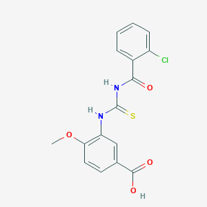 molecular formula C16H13ClN2O4S B3703005 3-({[(2-chlorobenzoyl)amino]carbonothioyl}amino)-4-methoxybenzoic acid 