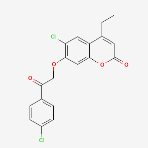 6-chloro-7-[2-(4-chlorophenyl)-2-oxoethoxy]-4-ethyl-2H-chromen-2-one