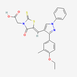 2-[(5Z)-5-{[3-(4-ETHOXY-3-METHYLPHENYL)-1-PHENYL-1H-PYRAZOL-4-YL]METHYLIDENE}-4-OXO-2-SULFANYLIDENE-1,3-THIAZOLIDIN-3-YL]ACETIC ACID