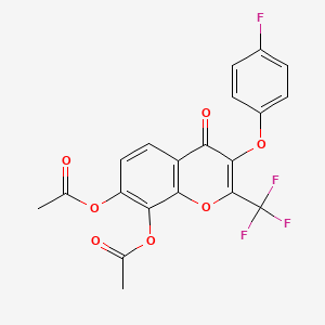 3-(4-fluorophenoxy)-4-oxo-2-(trifluoromethyl)-4H-chromene-7,8-diyl diacetate