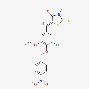 (5Z)-5-[[3-chloro-5-ethoxy-4-[(4-nitrophenyl)methoxy]phenyl]methylidene]-3-methyl-2-sulfanylidene-1,3-thiazolidin-4-one