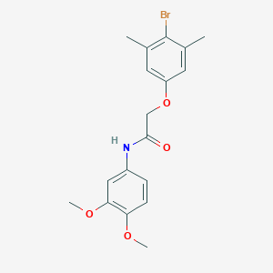 molecular formula C18H20BrNO4 B3703095 2-(4-bromo-3,5-dimethylphenoxy)-N-(3,4-dimethoxyphenyl)acetamide 